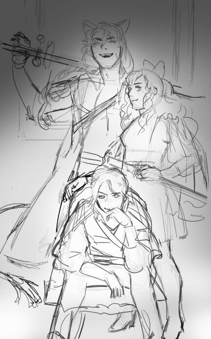 unused concept sketch for cover art